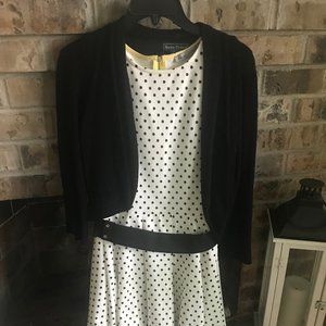 White dress with black polka dots